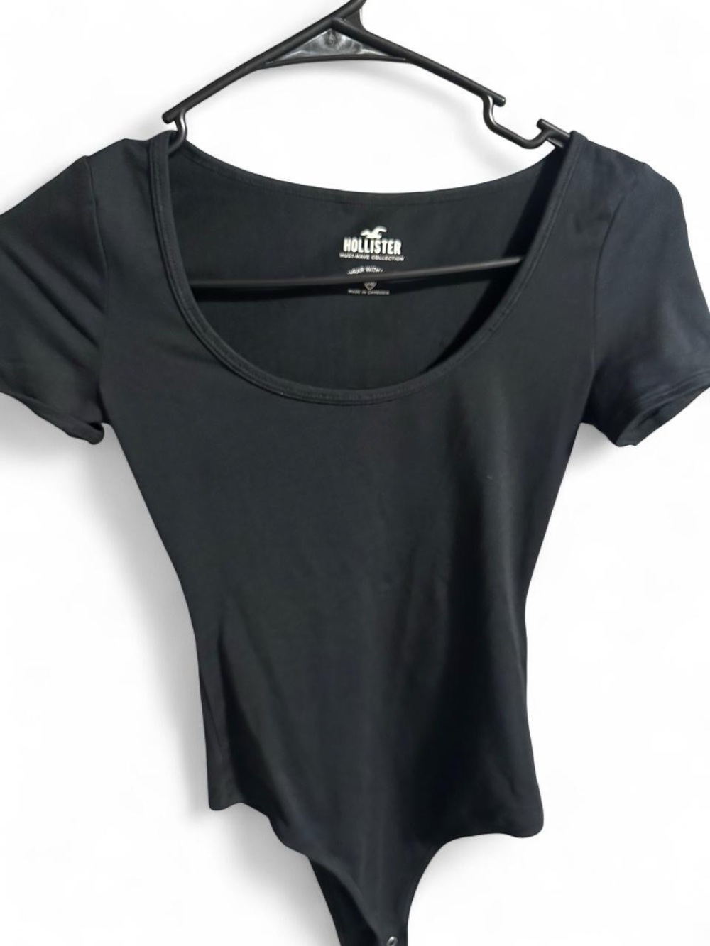 Hollister Women's Black Scoop Neck Bodysuit